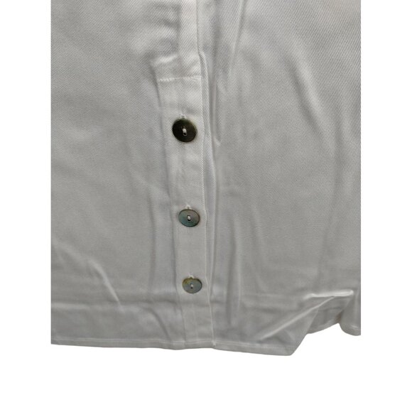 Soft Surroundings Womens White Button-Up 3/4 Sleeve Tunic - Picture 8 of 9